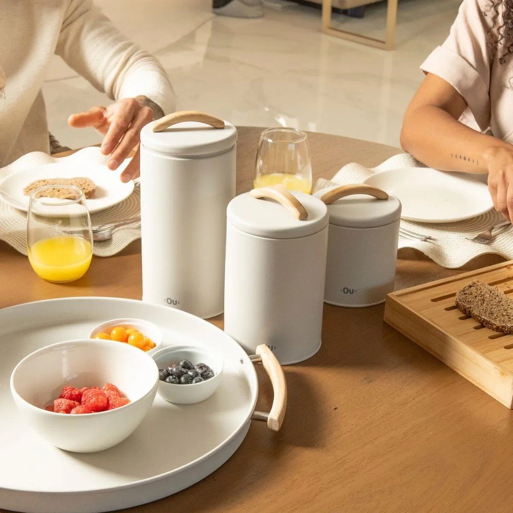 Pote Hermético Mantimentos Sense 800ml Bege
