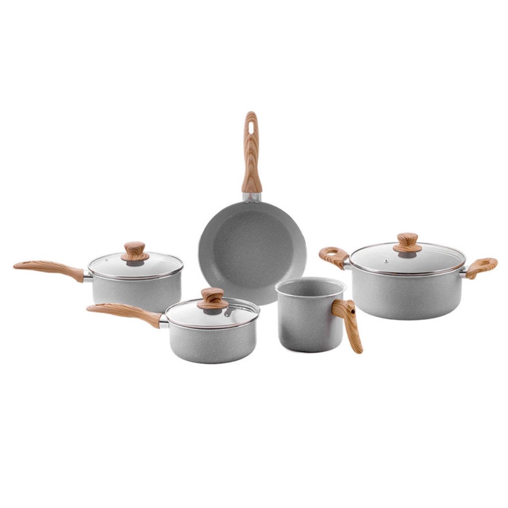 Conjunto Panelas 5 Peças Ceramic Life Easy Gris - LPK Utilidades