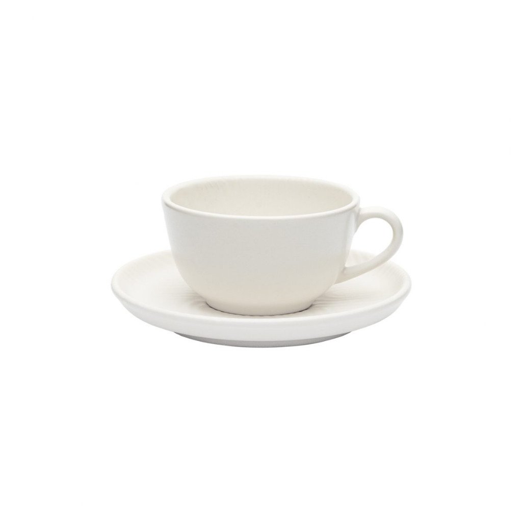 ちゃー☆ Xícara de Chá com Pires 200ml Flat Zen - LPK Utilidades